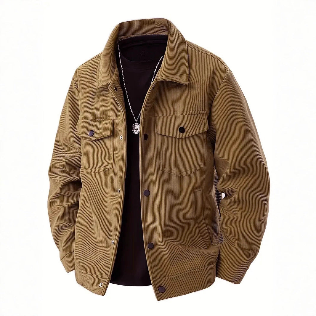 Herren strukturiertes Oberteiljacke mit praktischen Taschen Echoarchiv