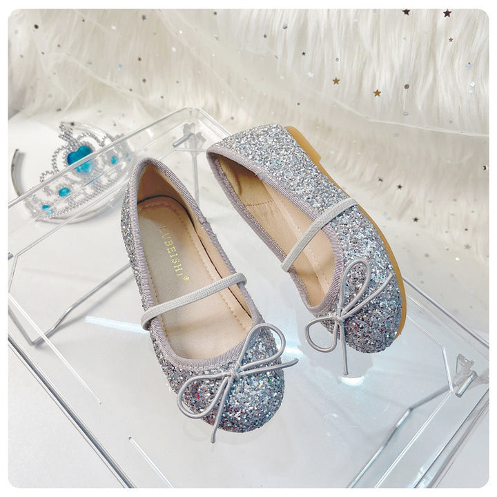 Mädchen Glitzernde Ballerinas mit dekorativer Schleifenverzierung Echo Archiv