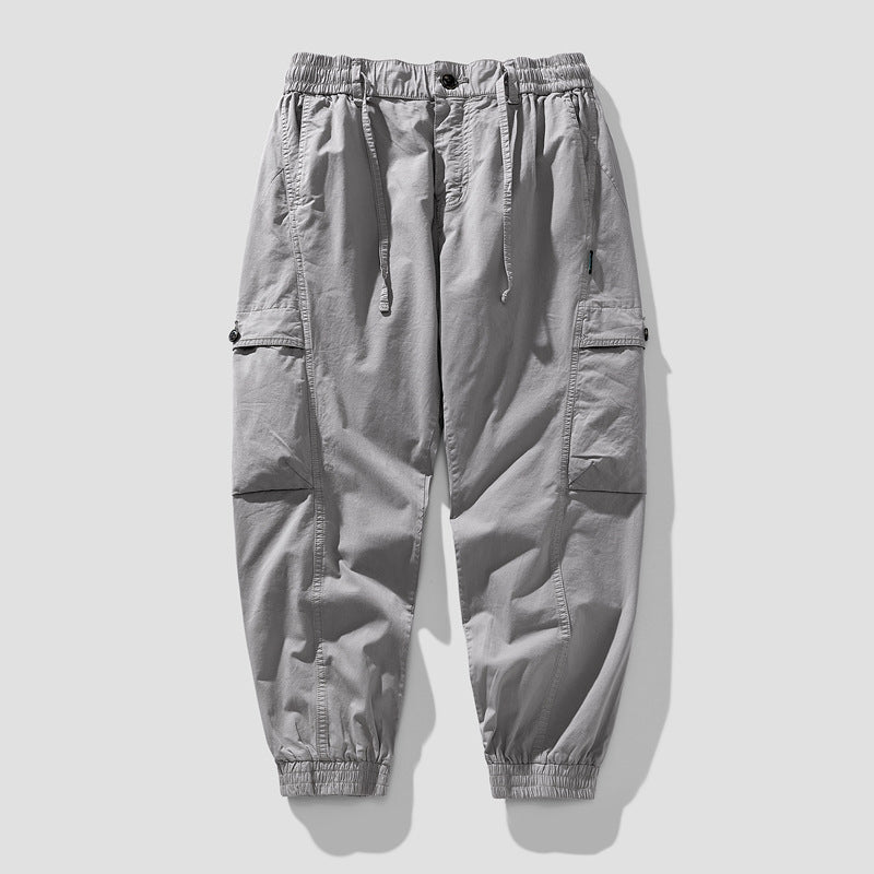 Herren Elastische Cargo-Jogginghose mit Tunnelzug, Knieabnähern und Multifachtaschen Echo Archiv