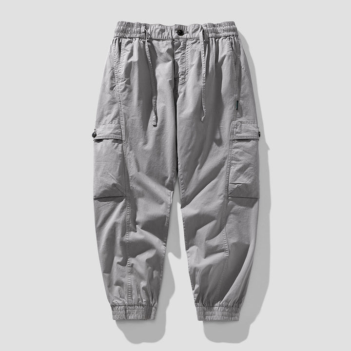 Herren Elastische Cargo-Jogginghose mit Tunnelzug, Knieabnähern und Multifachtaschen Echo Archiv