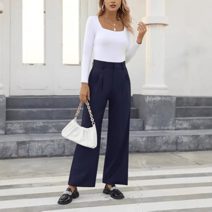 Damen Elegante, hoch taillierte Stoffhose Echo Archiv