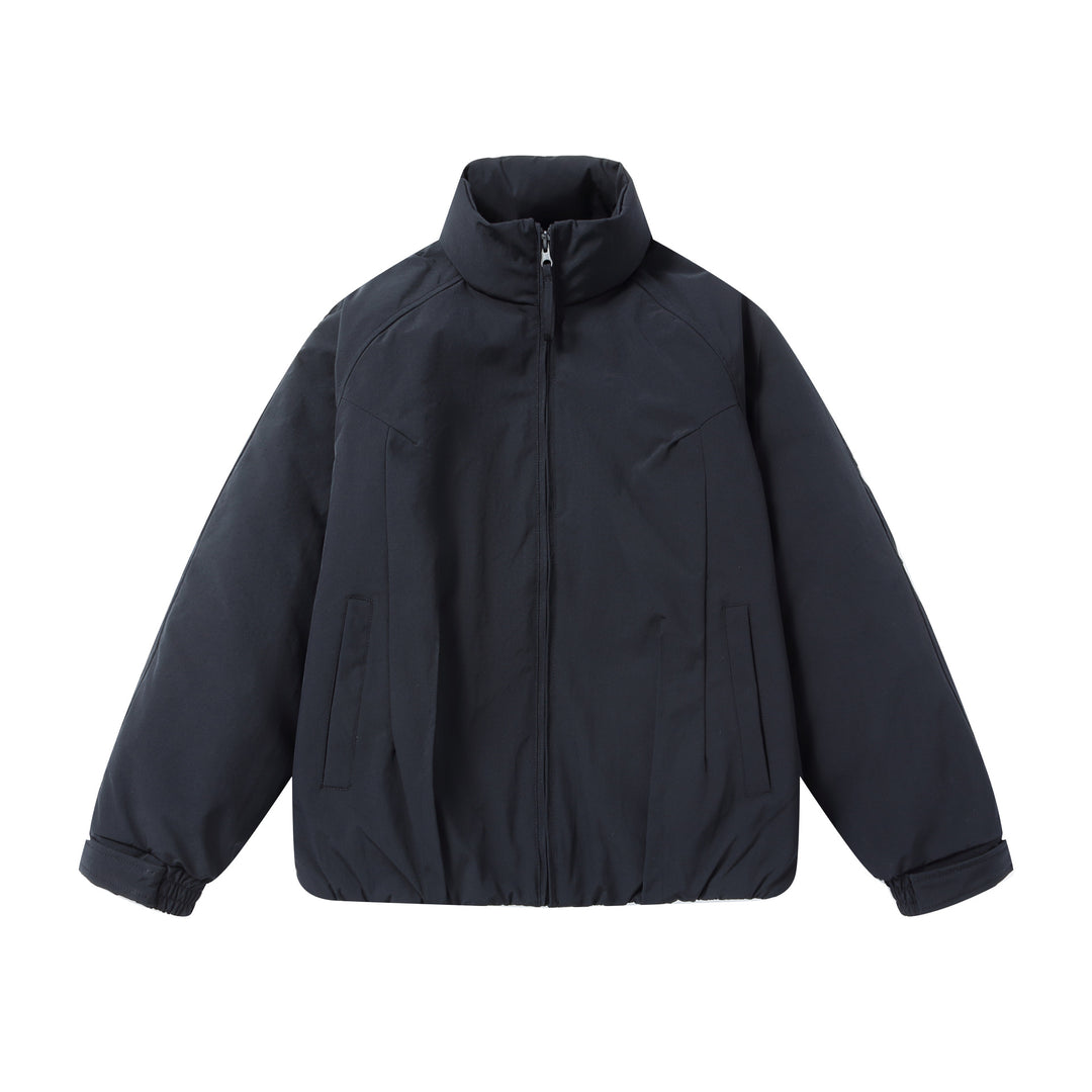 Herren Kurz‑Pufferjacke mit schützendem Stehkragen, verdecktem Reißverschluss und elastischem Saum Echoarchiv