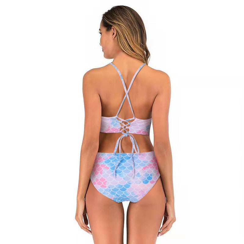 Damen Bikini-Set mit verstellbaren Trägern und modischem Schuppendesign Echo Archiv