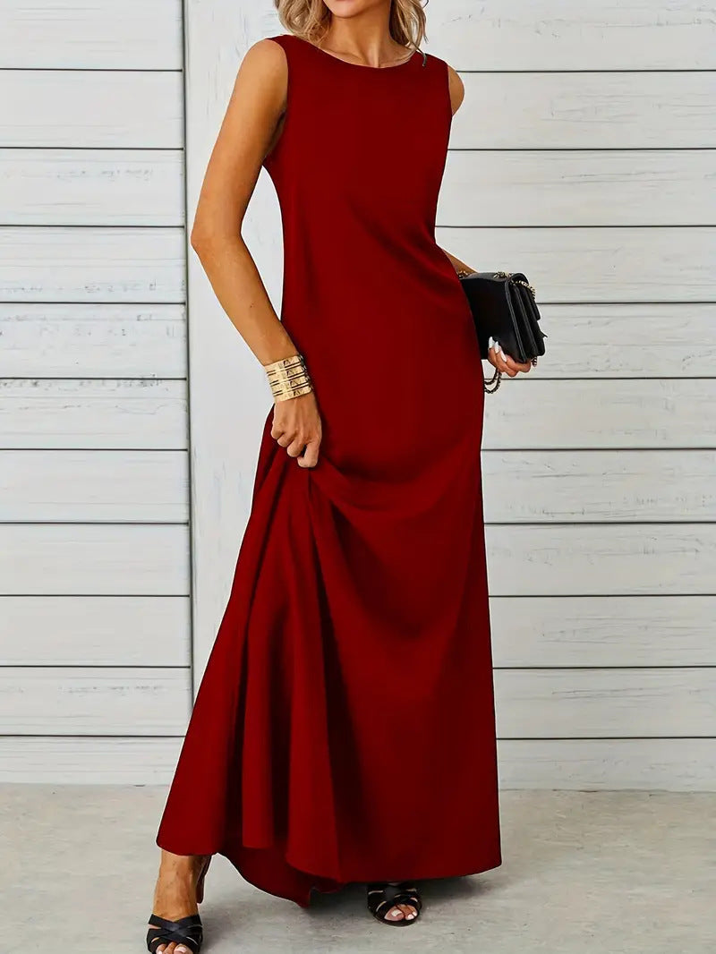Damen elegantes Maxikleid mit schwingendem Saum und klassischem Schnitt Echo Archiv