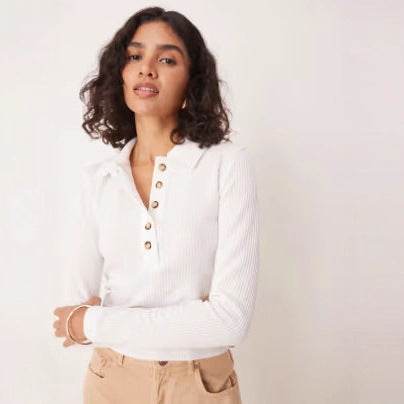 Damen Langarmshirt mit Knopfleiste Echo Archiv