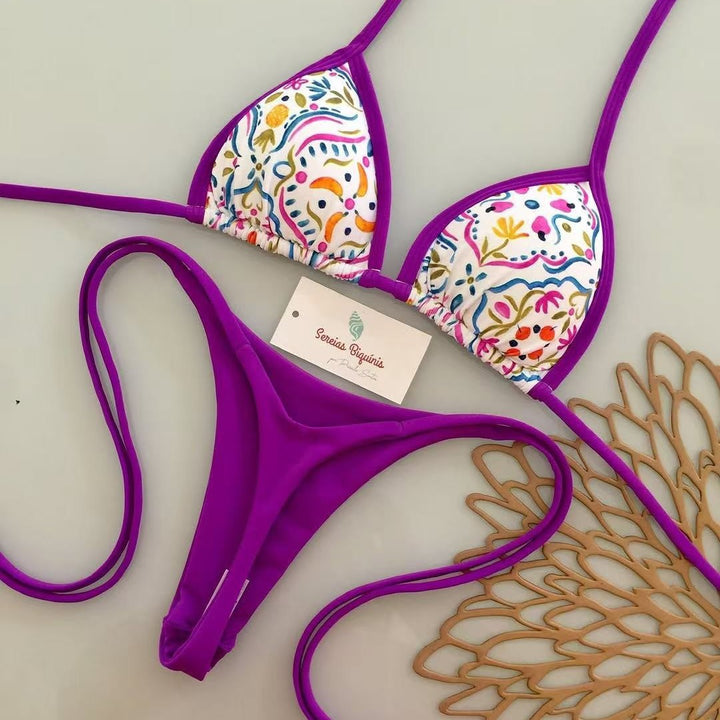 Damen Triangel-Bikini mit frischem Melonenmuster Echo Archiv