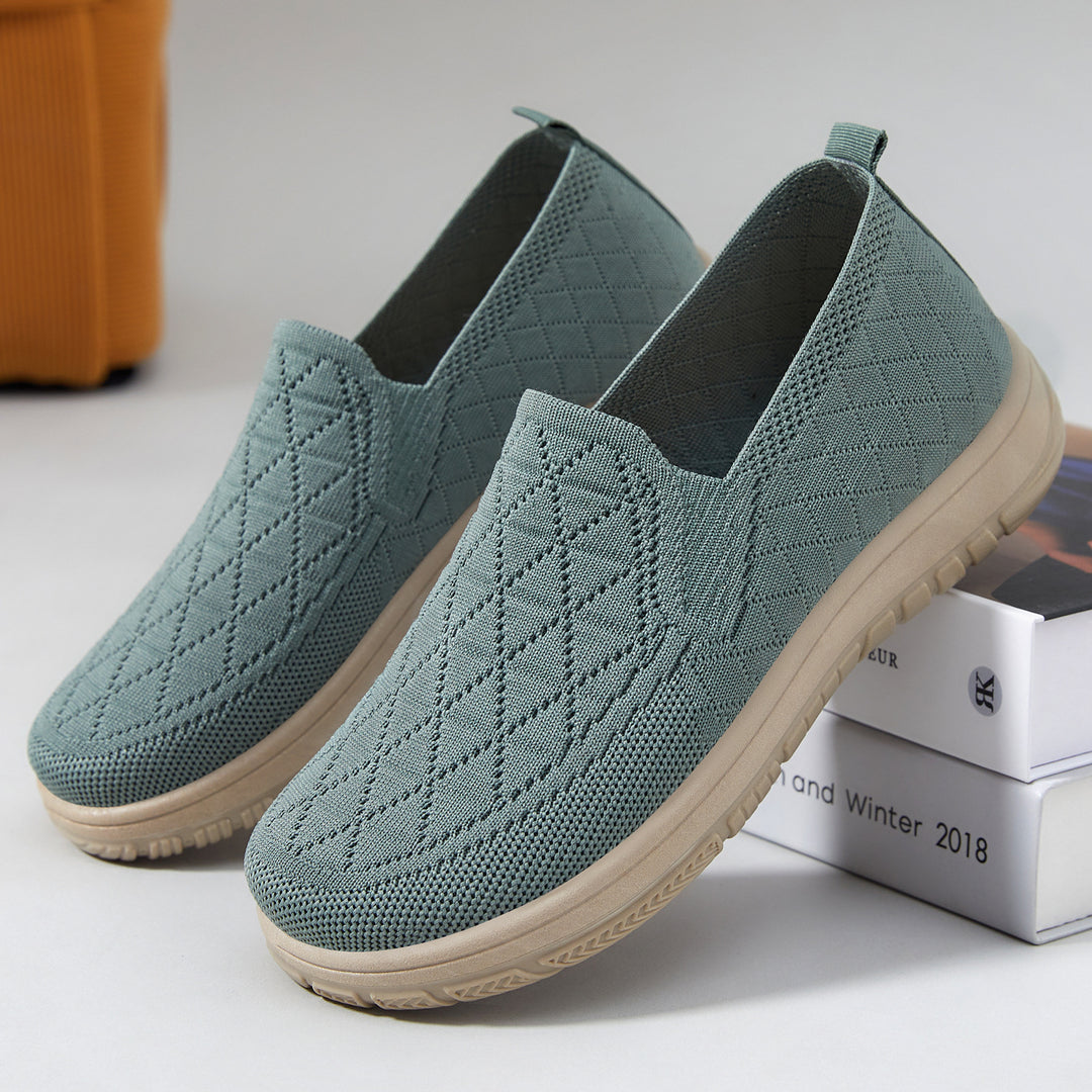 Damen nan atmungsaktiver Strick-Slipper mit orthopädischer Stoßdämpfung und flexibler Profilsohle Echo Archiv