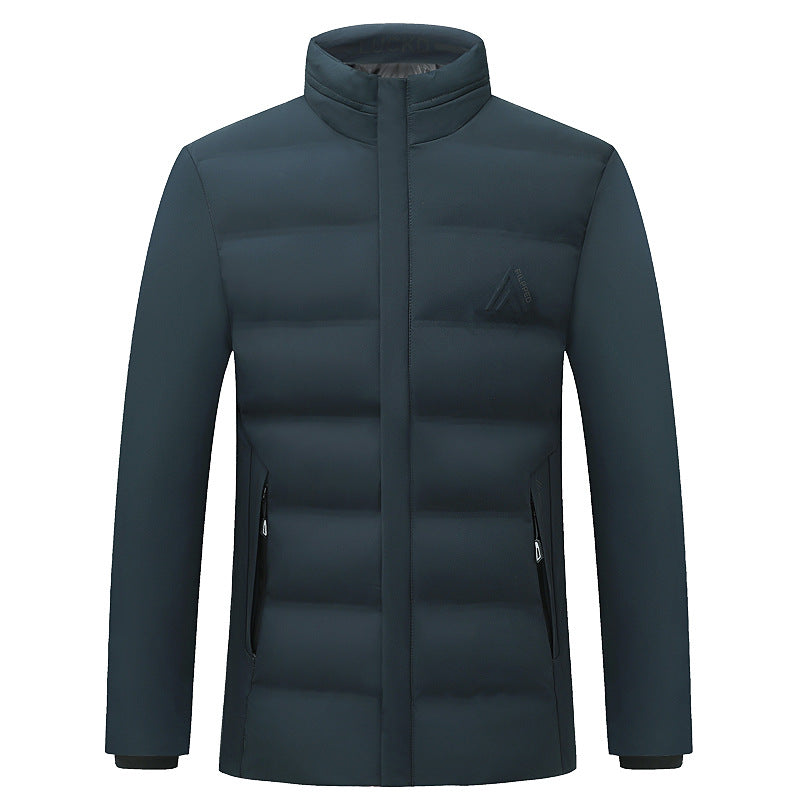 Herren Wattierte City-Jacke mit Stehkragen, wasserabweisender Oberfläche und verdecktem Reißverschluss – Taviero