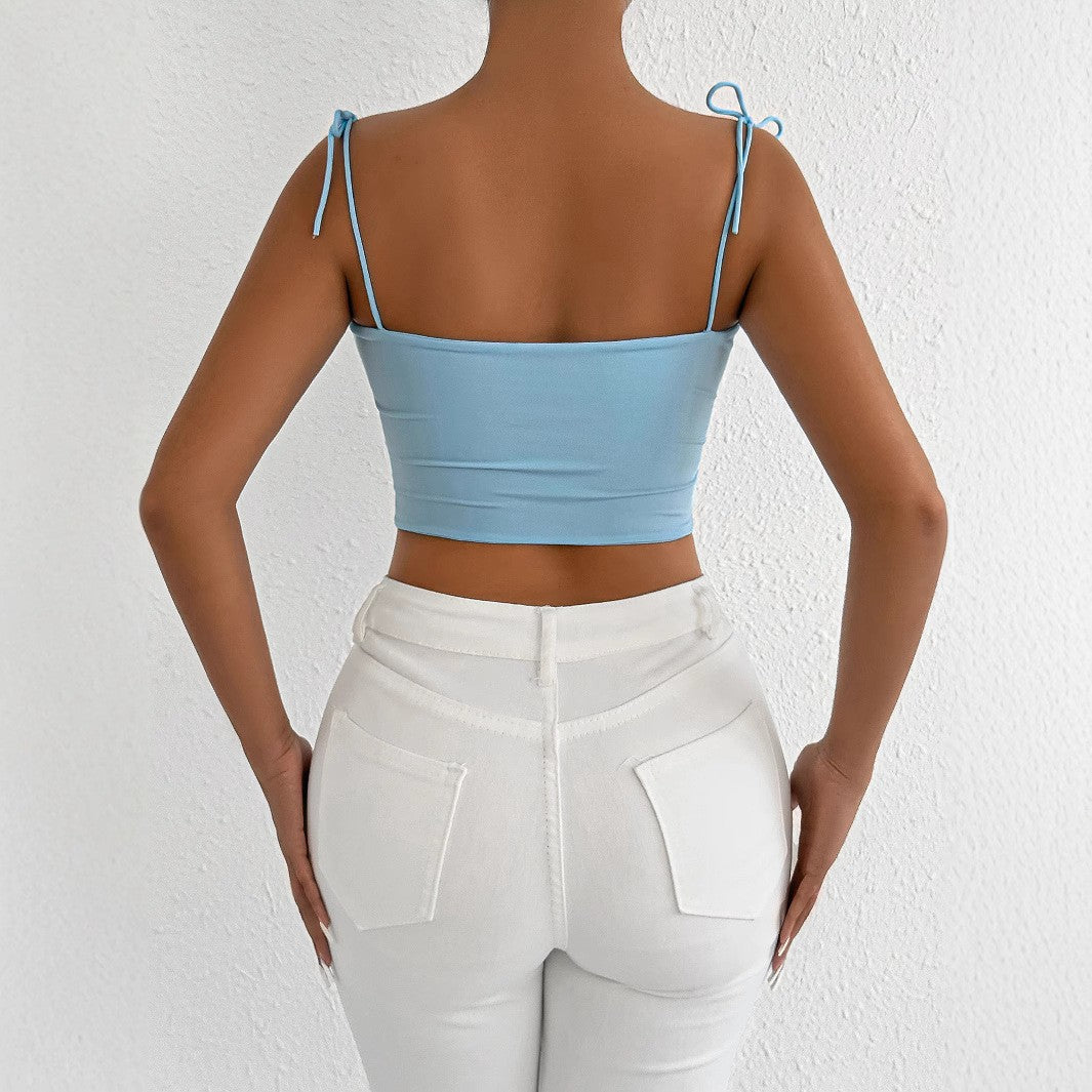 Damen Crop-Top mit Raffungen und verstellbaren Trägern Echo Archiv