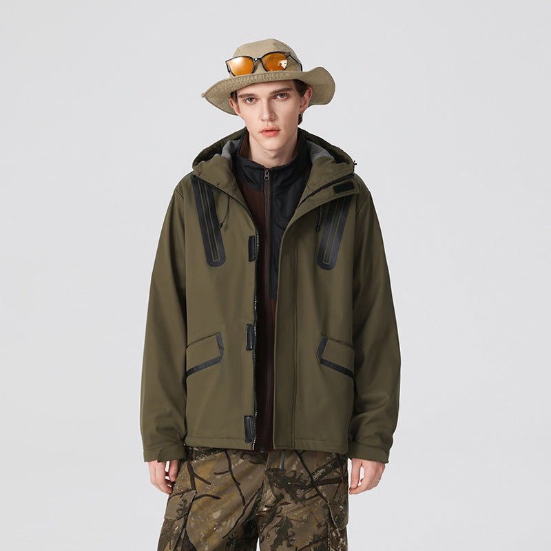 Herren Technische Softshell-Parka mit Kapuze, getapten Nähten und gummierten Einsätzen Echo Archiv