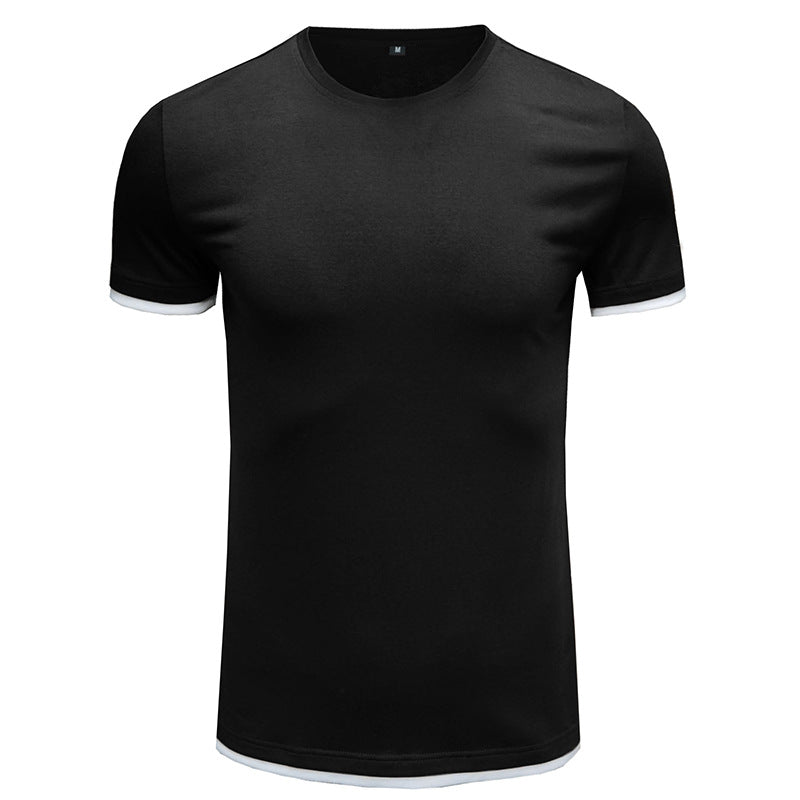 Herren Basic T-Shirt mit kontrastierenden Ärmeln Echoarchiv