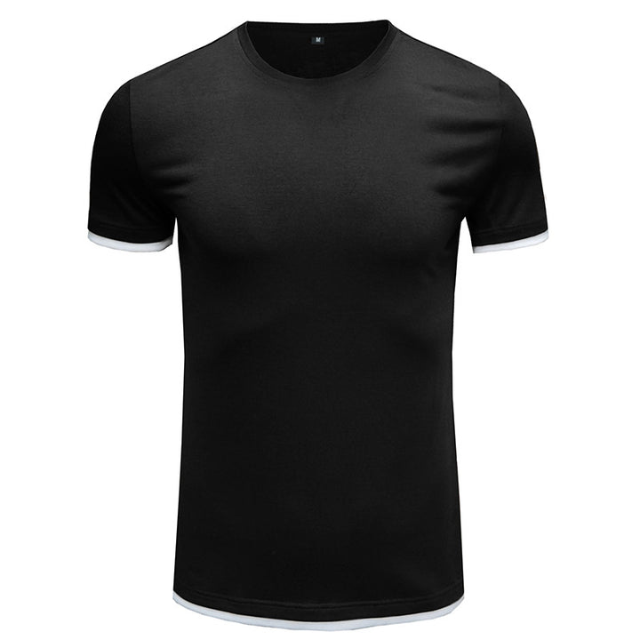 Herren Basic T-Shirt mit kontrastierenden Ärmeln Echoarchiv