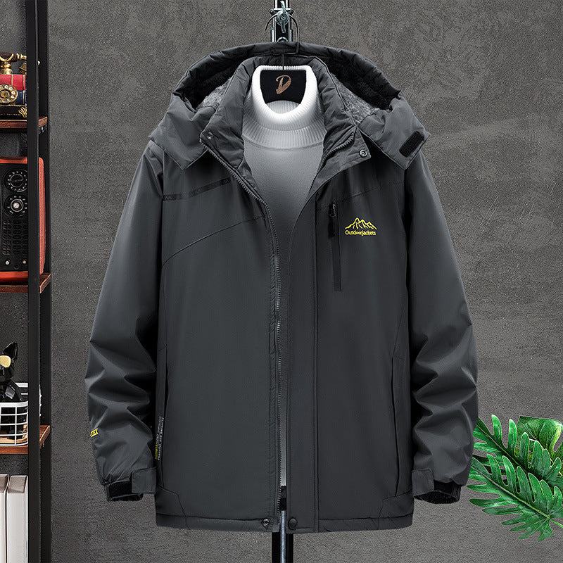 Herren wasserdichte isolierte Outdoor-Parka mit abnehmbarer Kapuze, thermischem Futter und verdeckten Reißverschlusstaschen – Marzano