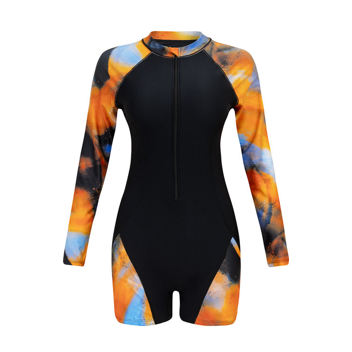 Damen Langarm-Surfuanzug mit buntem Kunstdesign Echo Archiv