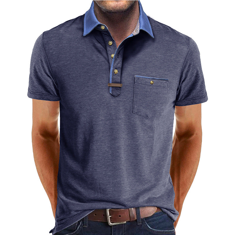 Herren Poloshirt mit modischem Kragen und praktischer Brusttasche Echoarchiv