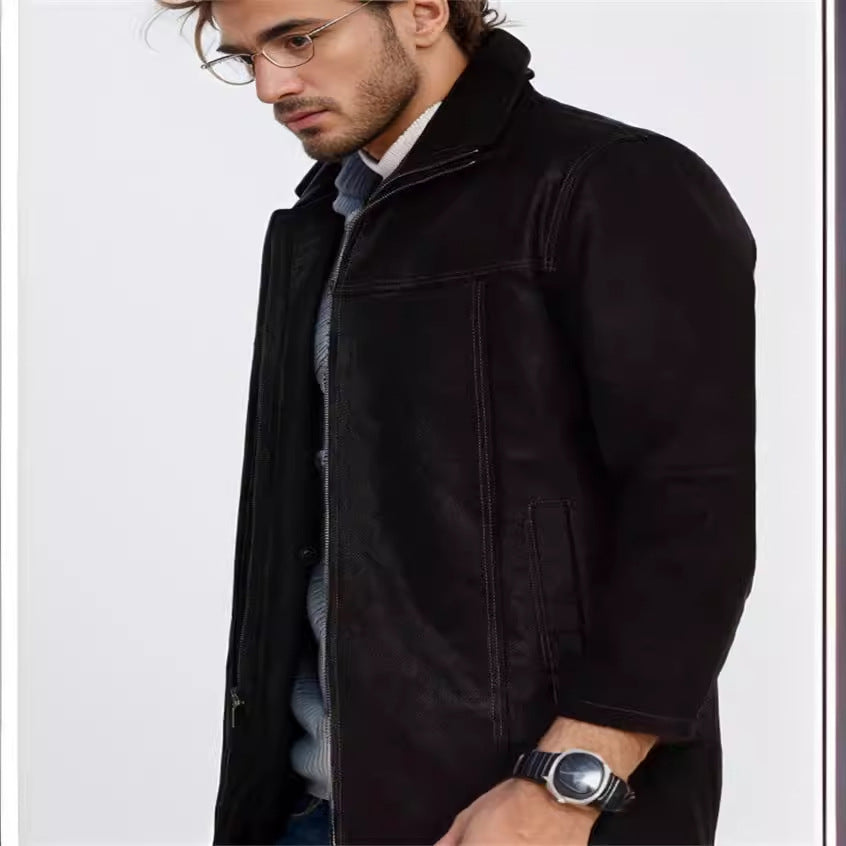 Herren gemütliche und stylische Jacke aus weichem Kunstleder Echoarchiv