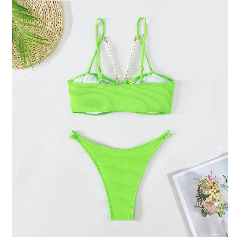 Damen raffinierter Bikinis mit Perlenakzenten Echo Archiv