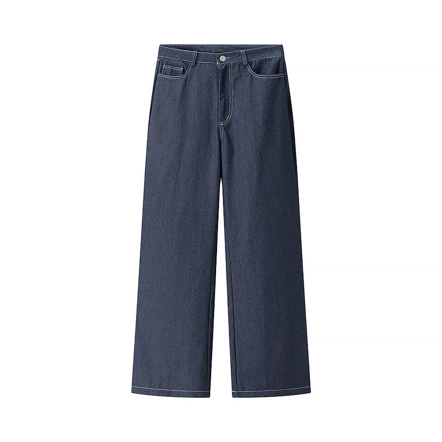 Damen weite Highwaist-Denimhose mit geradem Bein und Five-Pocket-Detail – Dénora
