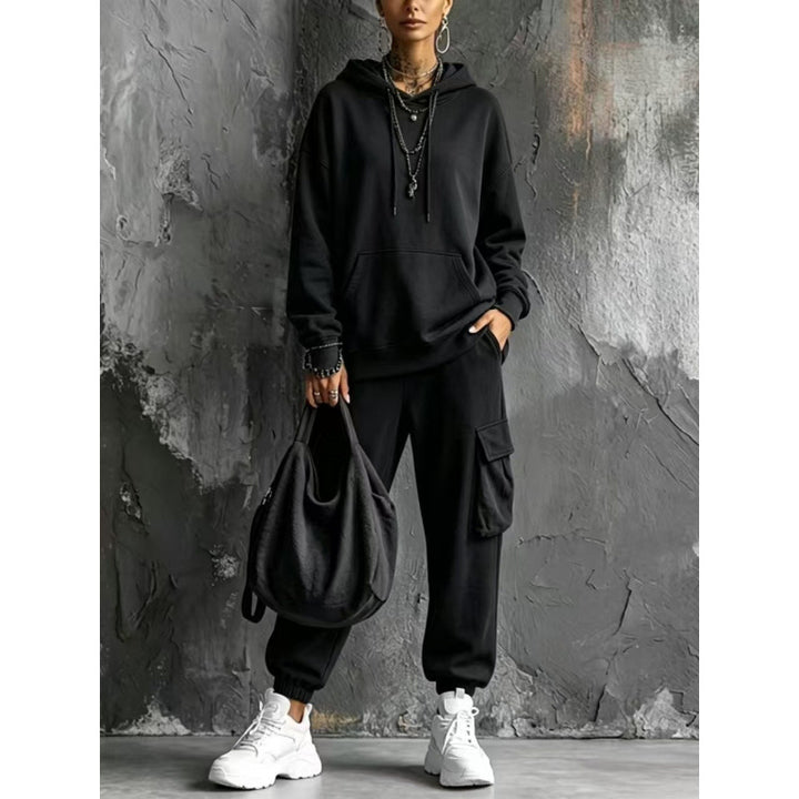Damen Oversize Hoodie- und Cargo-Jogger-Set aus French Terry – Auréline