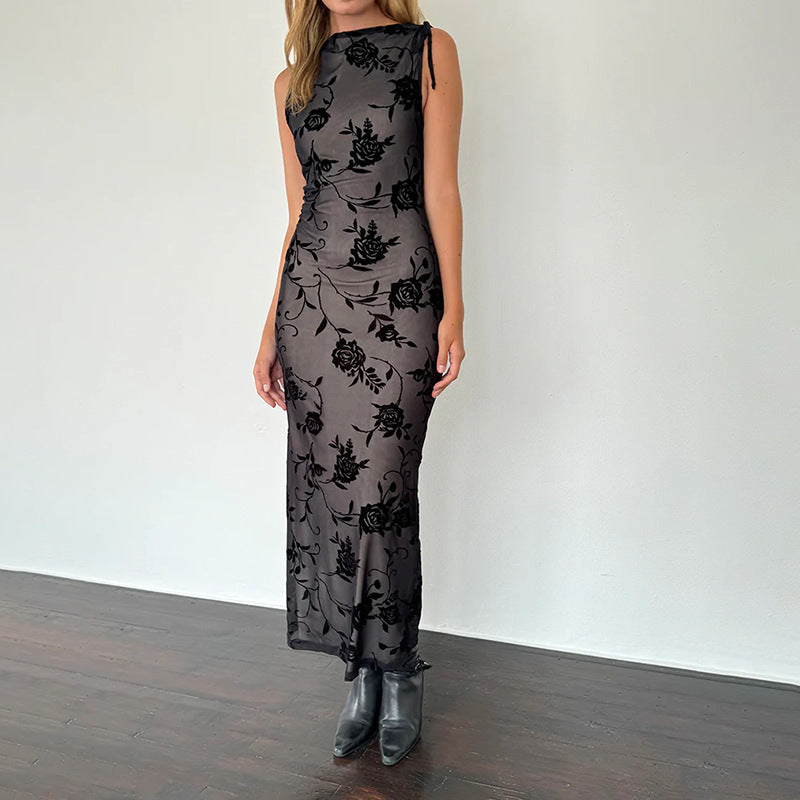 Damen Elegantes Spitzenmaxikleid mit floralem Muster Echo Archiv