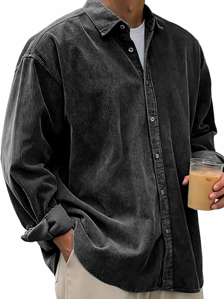 Herren nan langärmliges Oversize-Cordhemd mit Hemdkragen und durchgehender Knopfleiste Echo Archiv