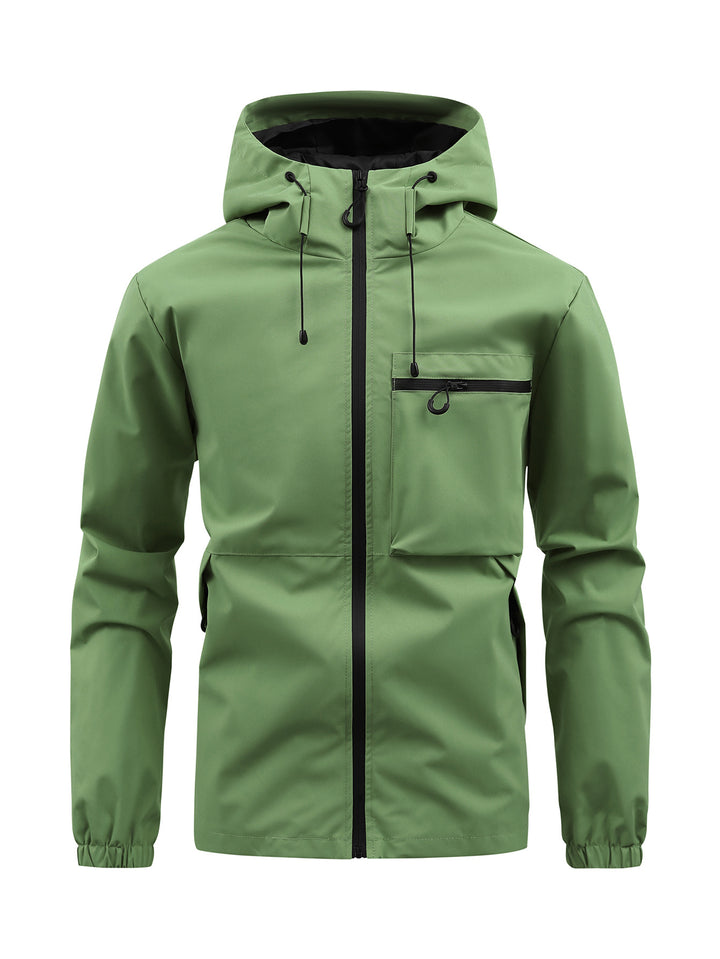 Herren atmungsaktive Regenjacke mit verstellbarer Kapuze Echoarchiv