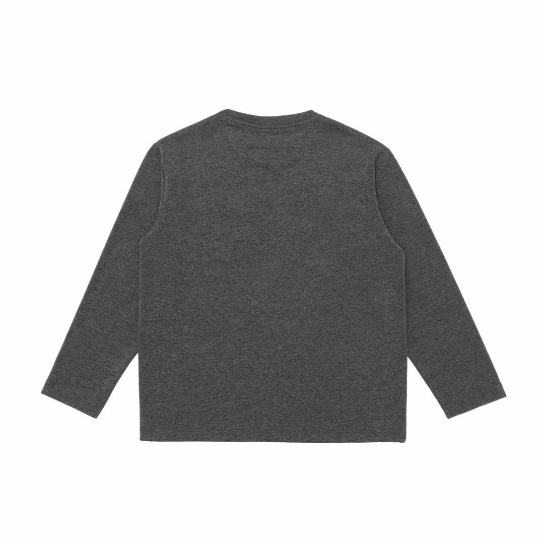Unisex Oversize-Langarmshirt mit Rundhals und dekorativer Brustpaspel Echoarchiv