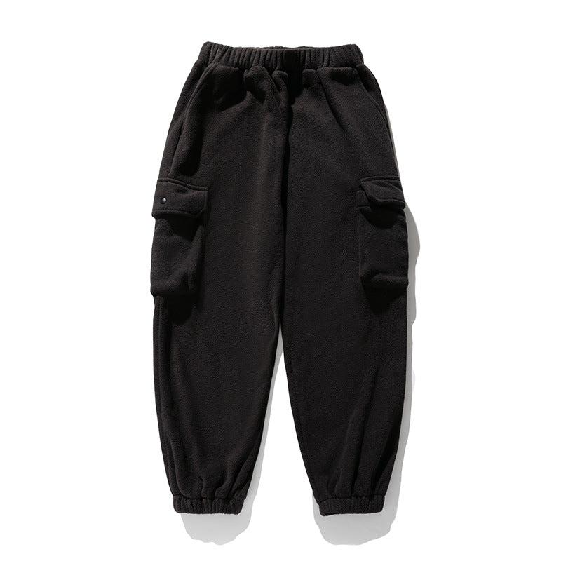 Unisex Fleece-Cargo-Jogginghose im Utility-Look mit elastischem Bund, Kordelzug und Klappentaschen Echo Archiv