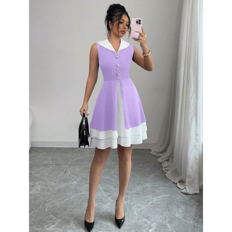 Damen Sommerkleid mit modischem Kragen und Knopfdetails Echo Archiv
