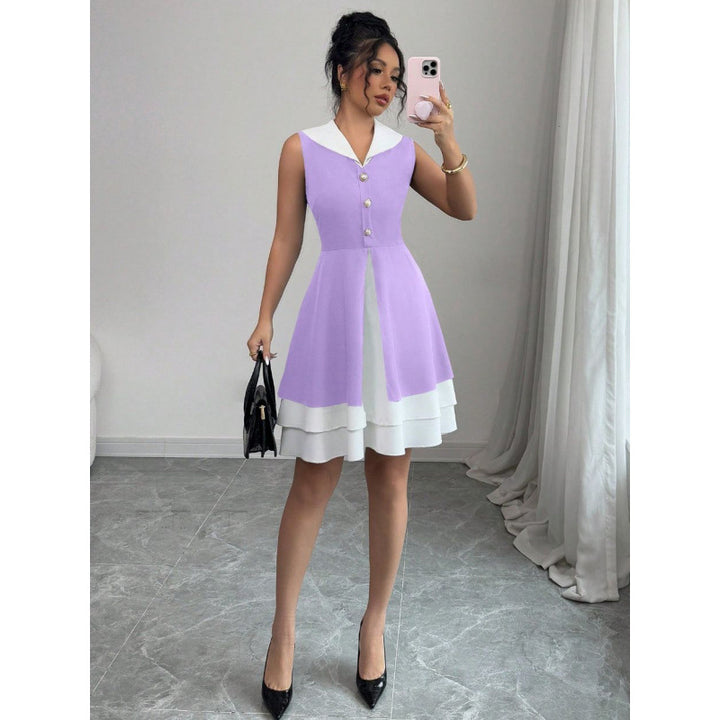 Damen Sommerkleid mit modischem Kragen und Knopfdetails Echo Archiv