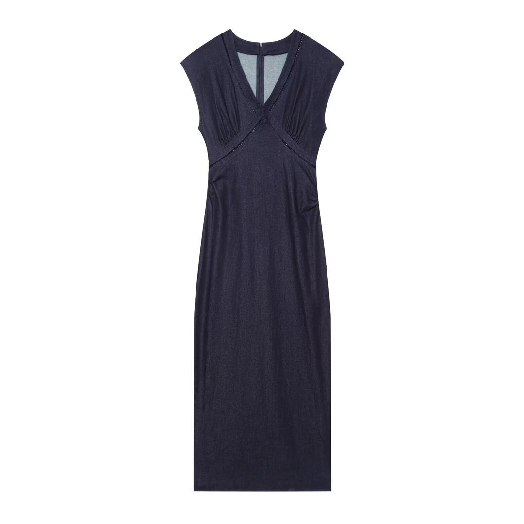 Damen Maxikleid mit elegantem V-Ausschnitt und feinem Drapé Echo Archiv
