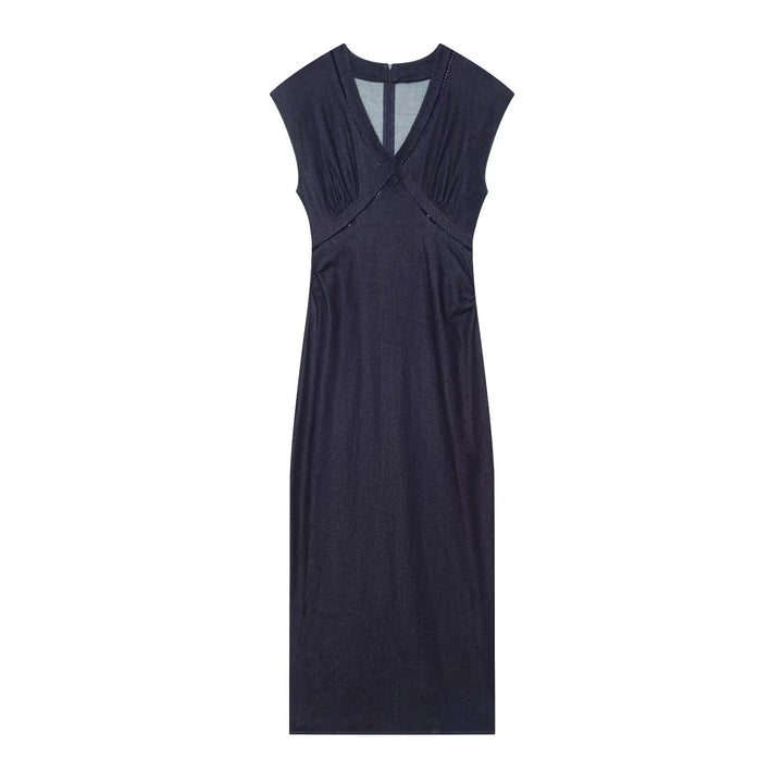 Damen Maxikleid mit elegantem V-Ausschnitt und feinem Drapé Echo Archiv
