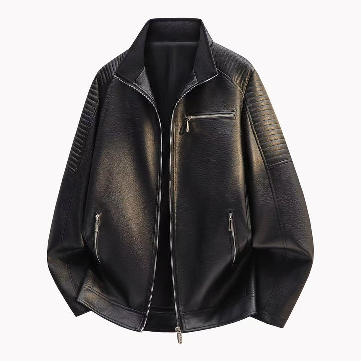 Herren Elegante Lederjacke mit Reißverschlüssen Echo Archiv