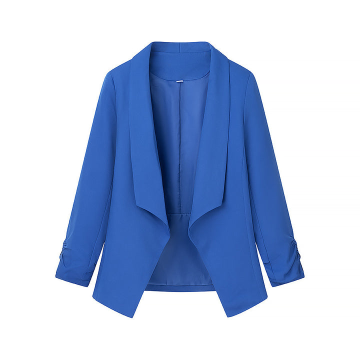 Damen nan locker fallende Waterfall-Blazerjacke mit gerafften Ärmelabschlüssen Echo Archiv