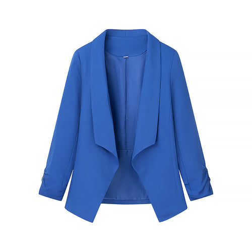 Damen nan locker fallende Waterfall-Blazerjacke mit gerafften Ärmelabschlüssen Echo Archiv