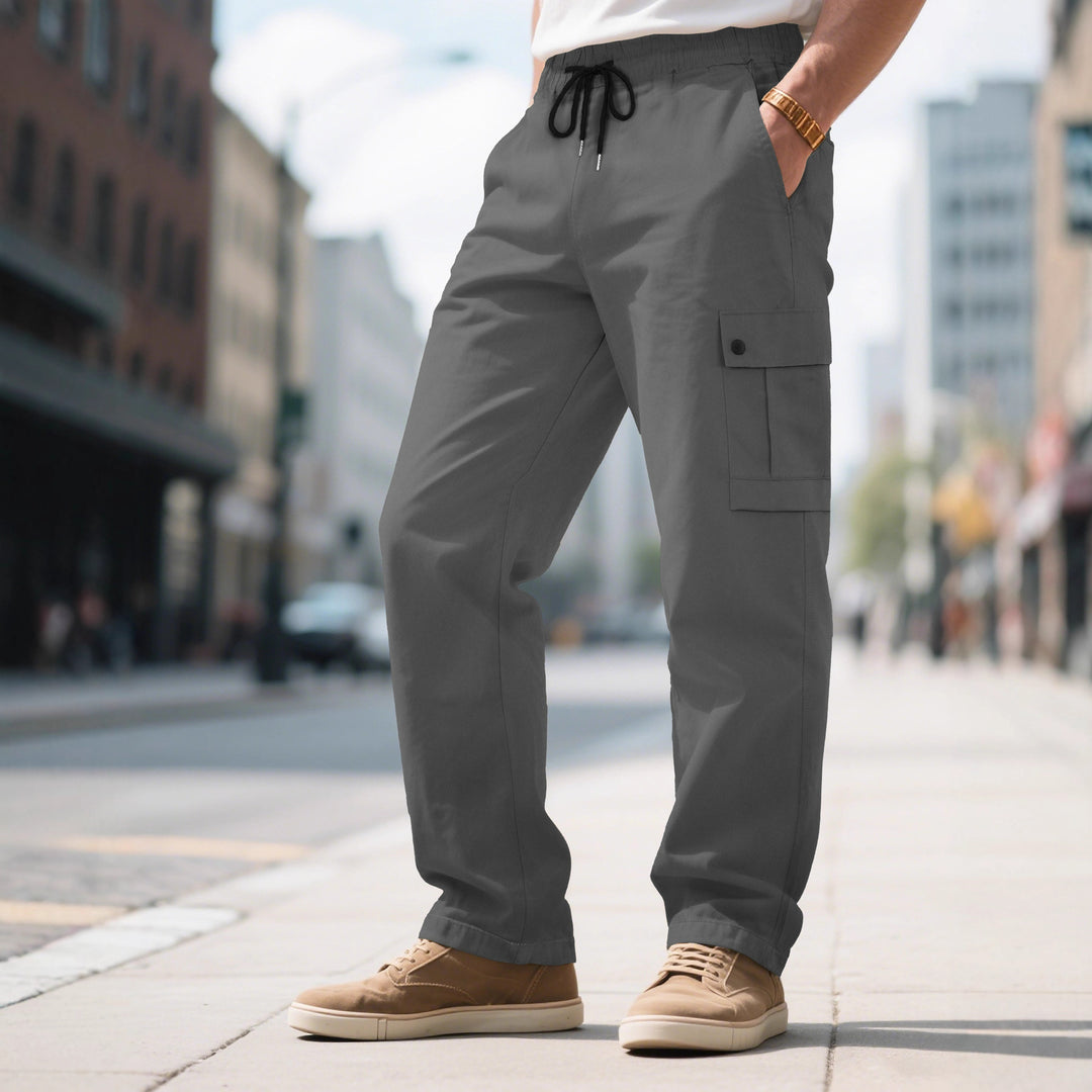 Herren nan urbane utilitarische Cargohose mit elastischem Komfortbund, Tunnelzug und verschließbaren Klappentaschen Echo Archiv