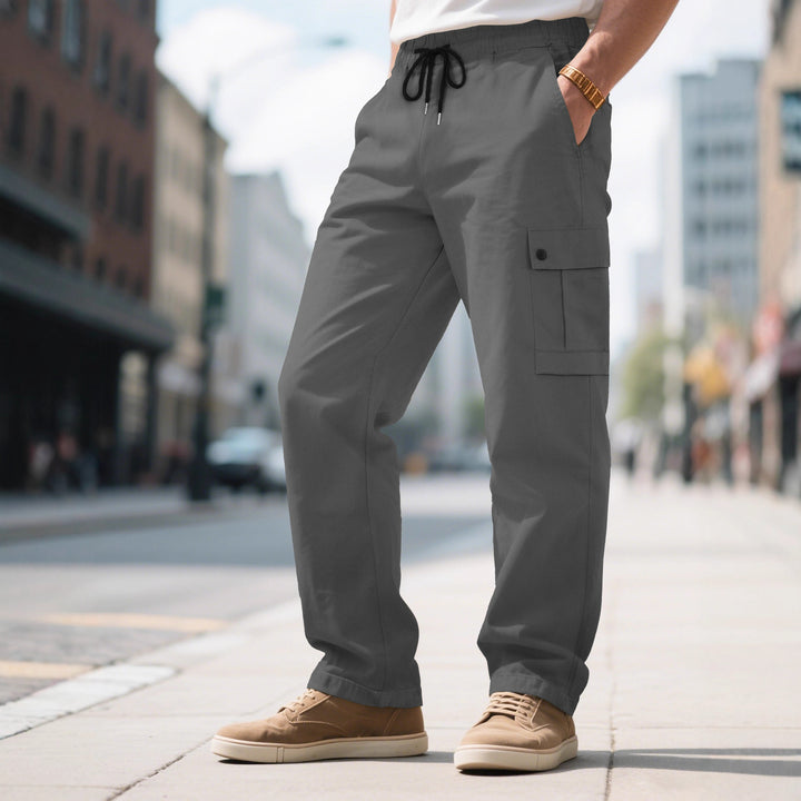 Herren nan urbane utilitarische Cargohose mit elastischem Komfortbund, Tunnelzug und verschließbaren Klappentaschen Echo Archiv