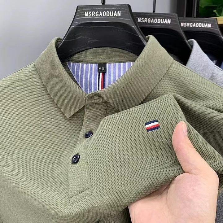 Herren Polohemd mit strukturiertem Stoff und modischem Kragen Echoarchiv
