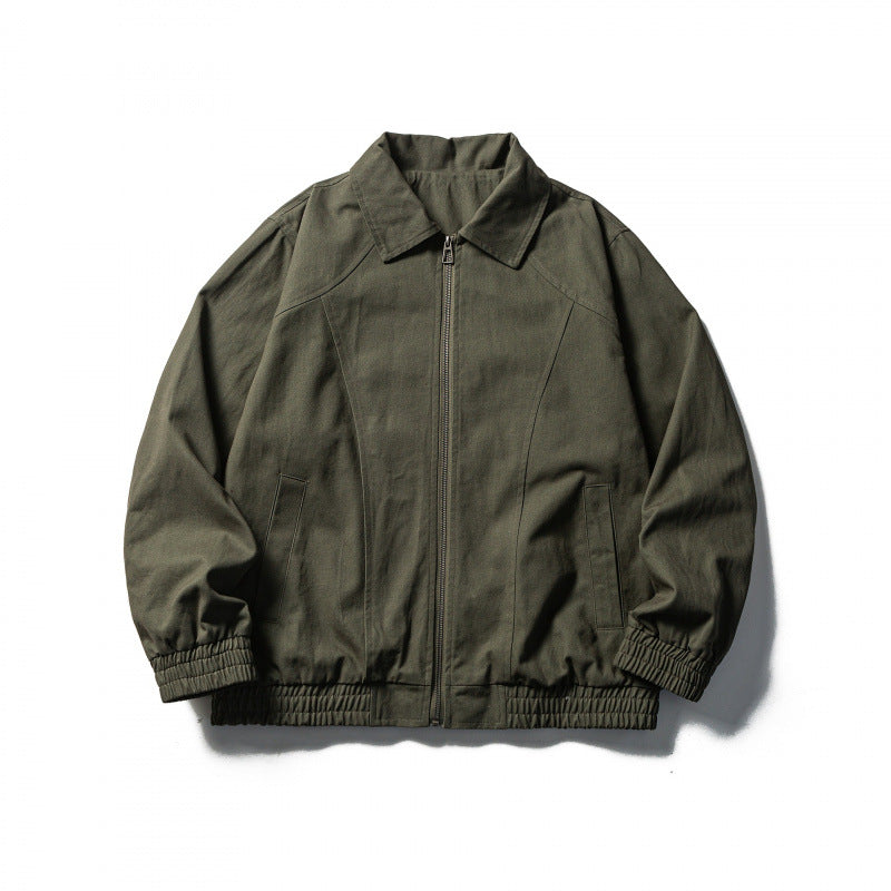 Herren Boxy-Canvas-Blouson mit durchgehendem Reißverschluss und elastischen Bündchen Echo Archiv