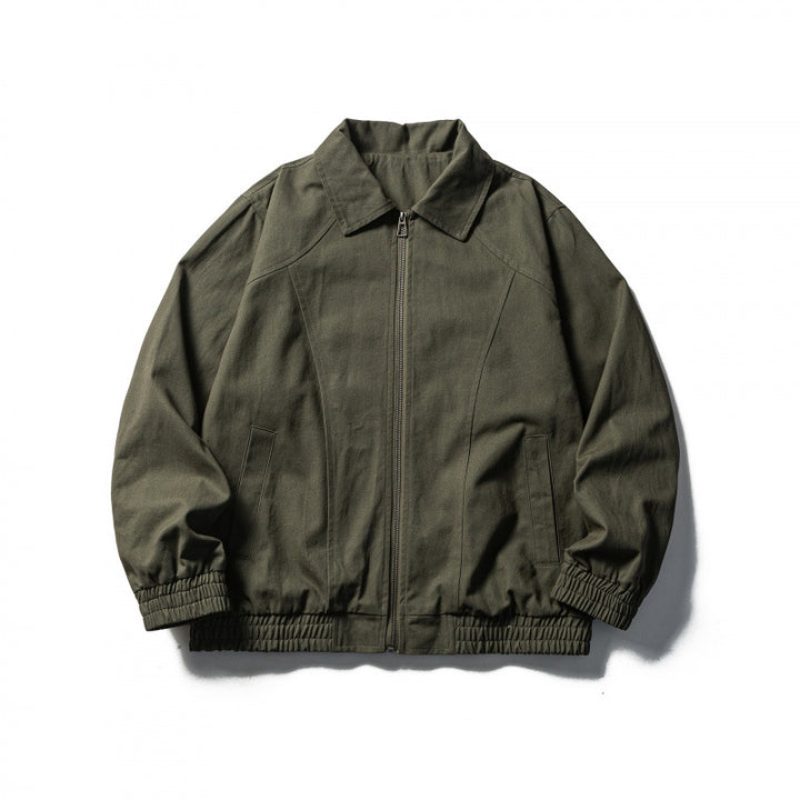 Herren Boxy-Canvas-Blouson mit durchgehendem Reißverschluss und elastischen Bündchen Echo Archiv
