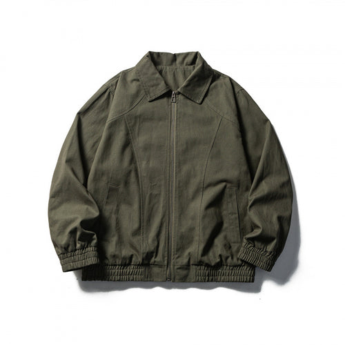 Herren Boxy-Canvas-Blouson mit durchgehendem Reißverschluss und elastischen Bündchen Echo Archiv