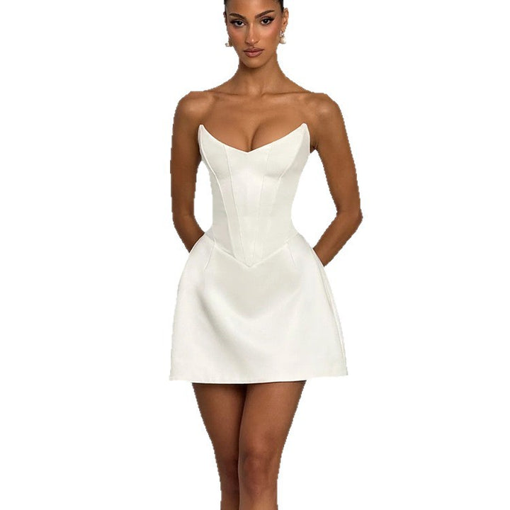Damen Minikleid mit strukturierter Corsage und tiefem Ausschnitt Echo Archiv