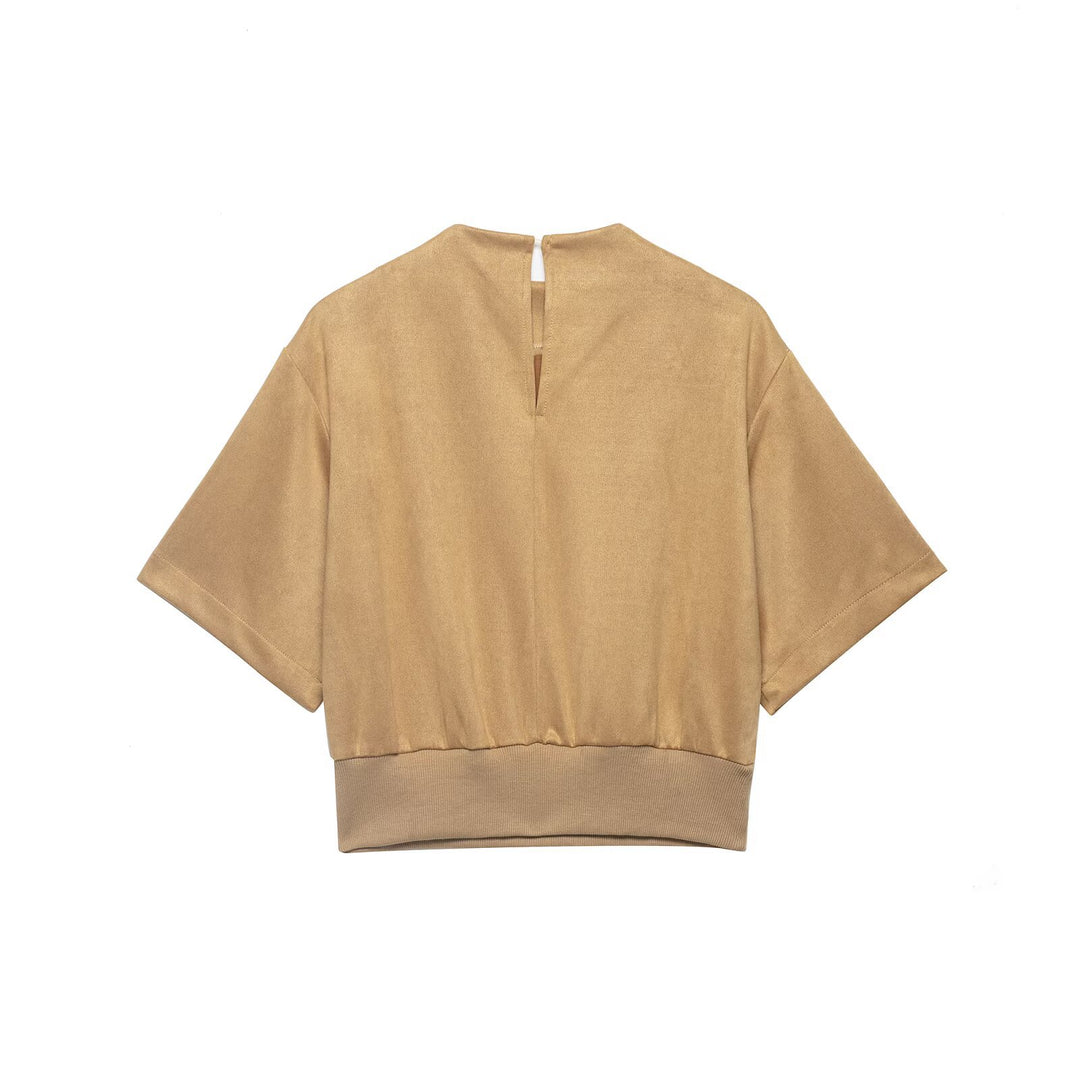 Damen Cropped T-Shirt mit elegantem Bund Echo Archiv