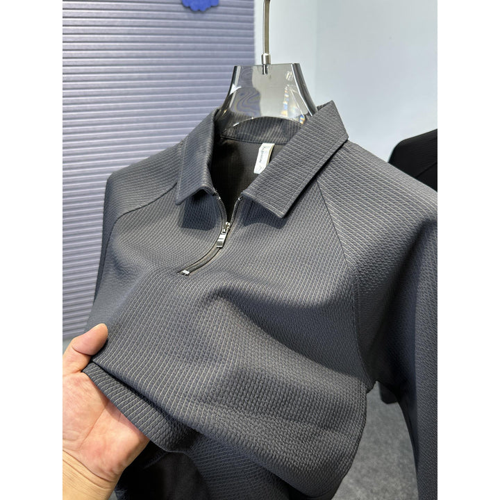 Herren Langarm Poloshirt mit sportlichem Reißverschluss Echoarchiv