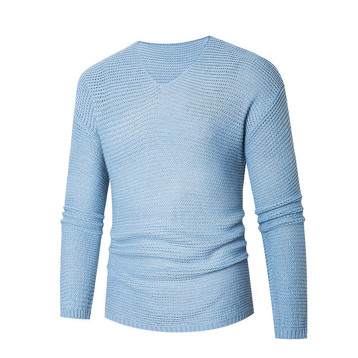 Herren eleganter V-Ausschnitt Pullover aus atmungsaktiver Baumwolle Echoarchiv