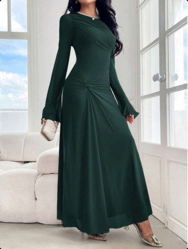 Damen Maxikleid mit geraffter Taillenpartie und Glockenärmeln Echo Archiv