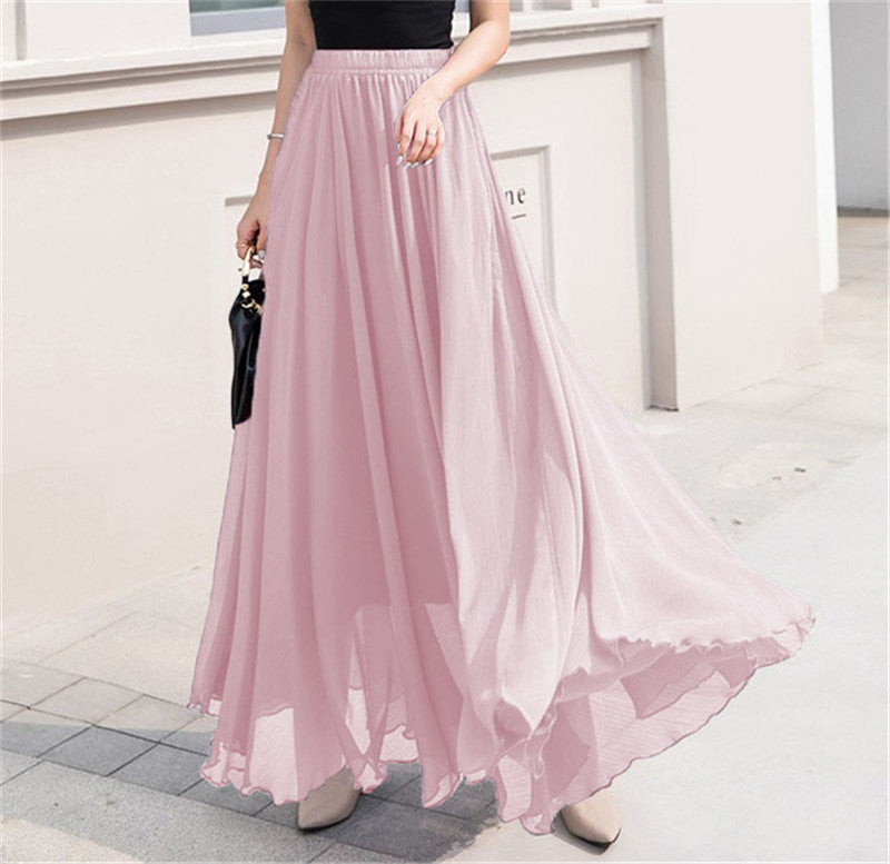 Damen nan Maxi-Chiffonrock mit elastischem Bund und fließender A-Linie Echo Archiv
