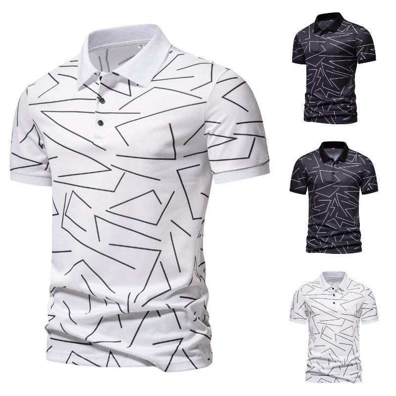 Herren Poloshirt mit modernem Grafikdesign Echoarchiv