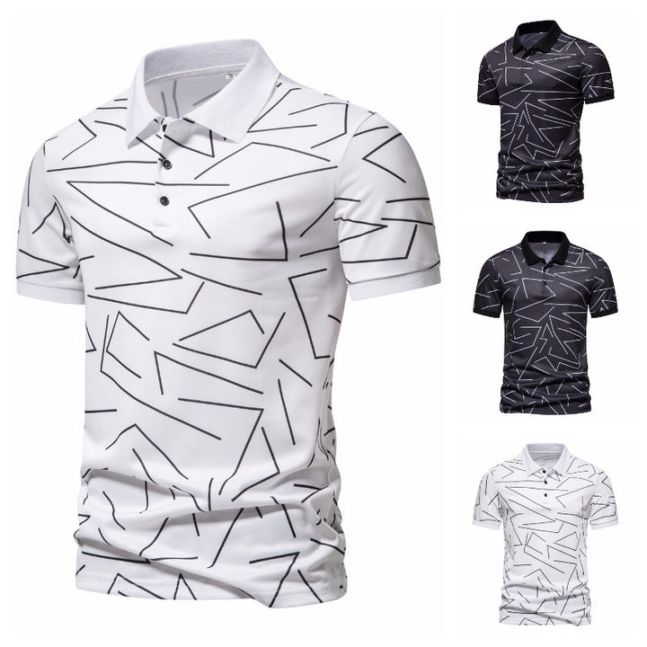 Herren Poloshirt mit modernem Grafikdesign Echoarchiv