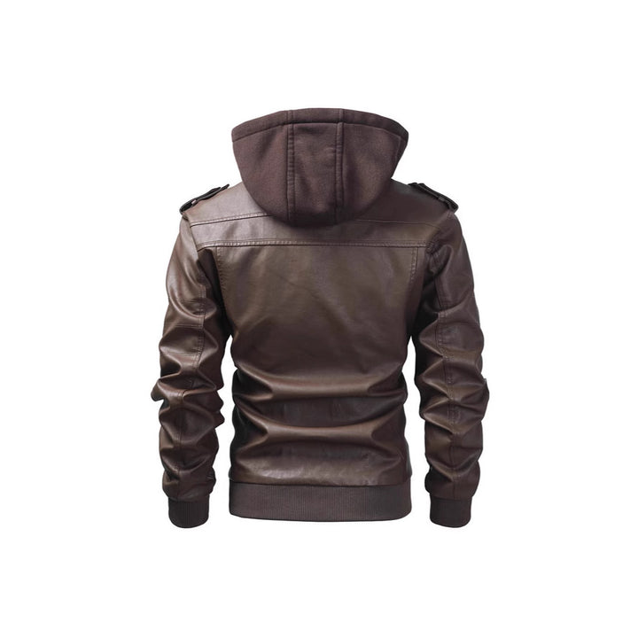 Herren Kunstlederjacke mit Kapuze Echo Archiv